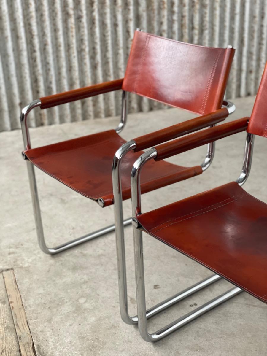 Set 5x Mart Stam S34 dining chairs for Linea Veam 1970s Italy