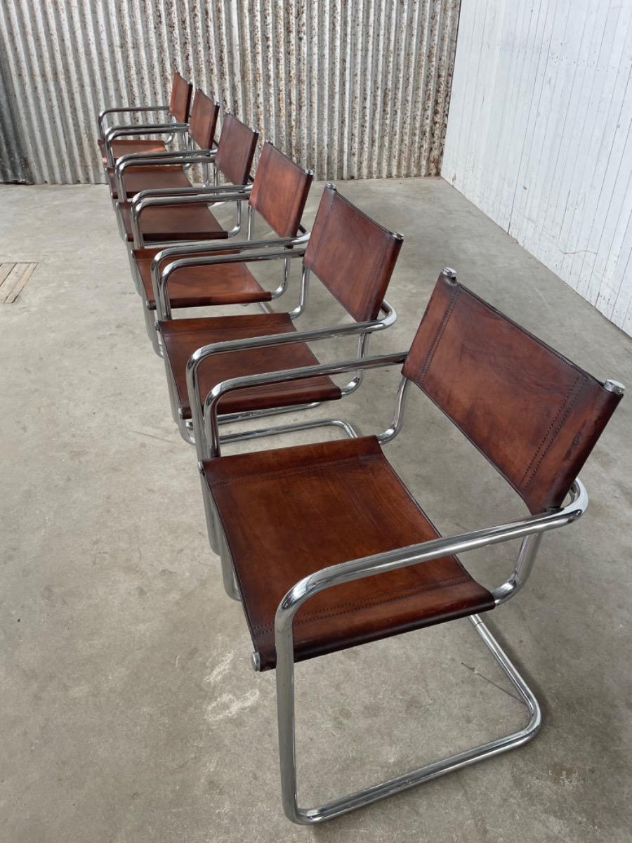 Set 6x Mart Stam S34 Dining chairs Linea Veam, Italy 1960s