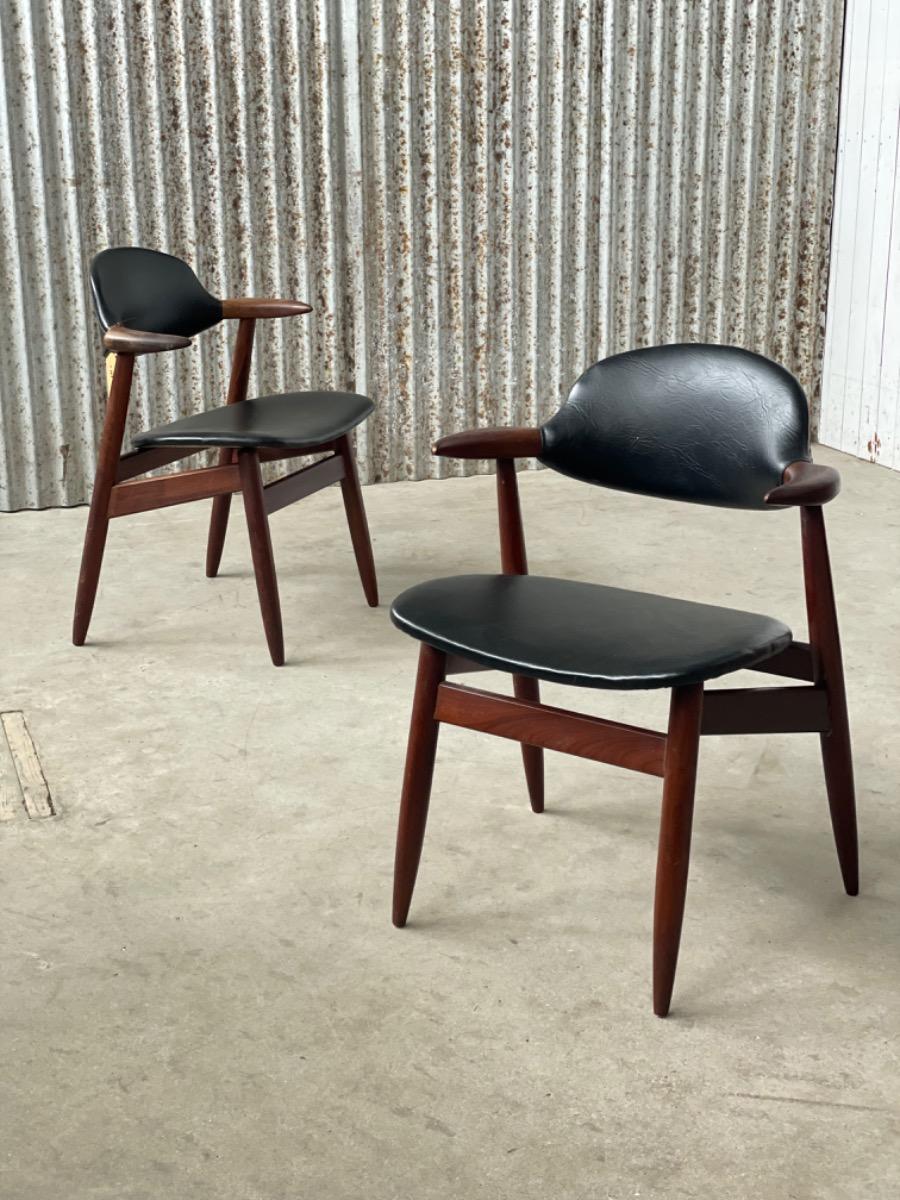 Set cowhorn chairs by Tijsseling - 1960s Netherlands 