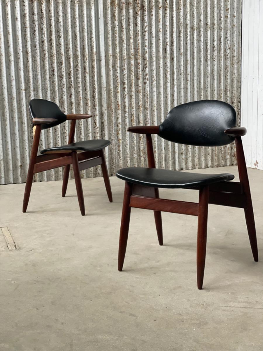 Set cowhorn chairs by Tijsseling - 1960s Netherlands 