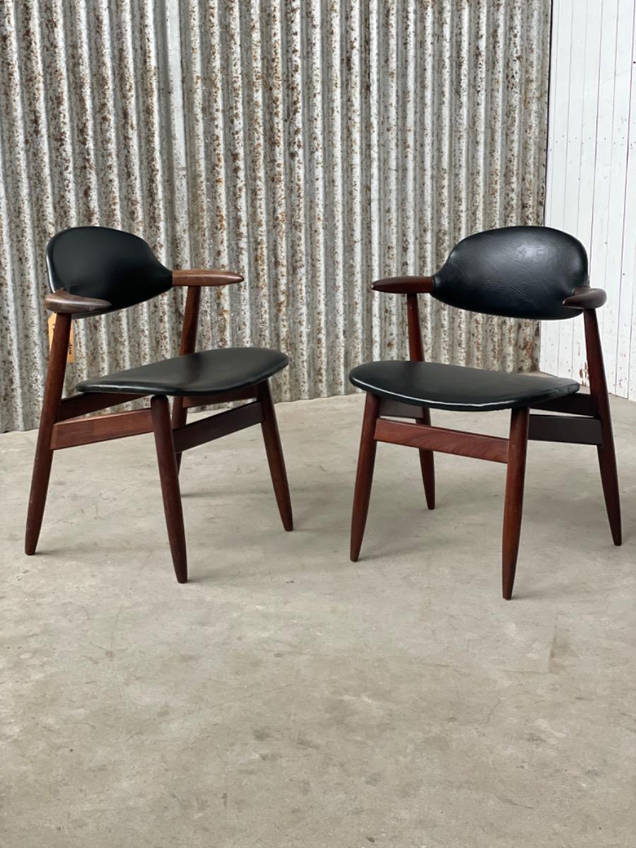 Set cowhorn chairs by Tijsseling - 1960s Netherlands 