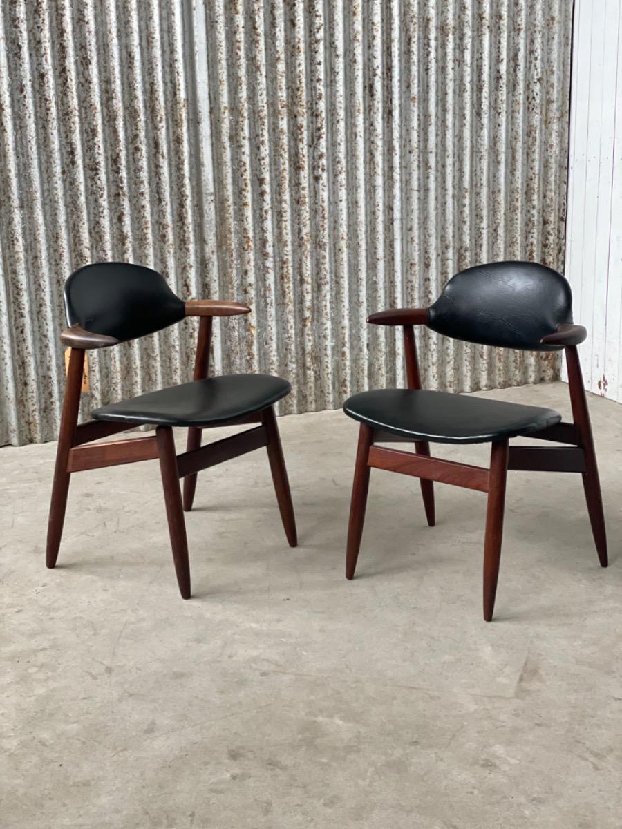 Set cowhorn chairs by Tijsseling - 1960s Netherlands 