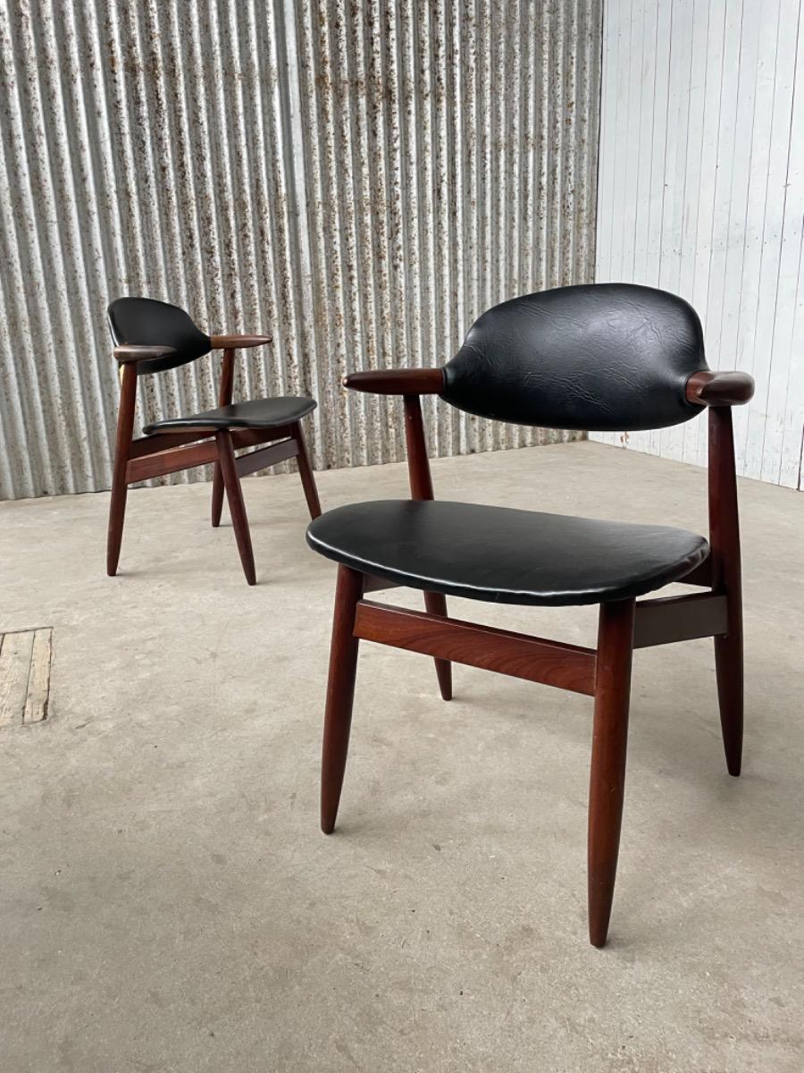 Set cowhorn chairs by Tijsseling - 1960s Netherlands 