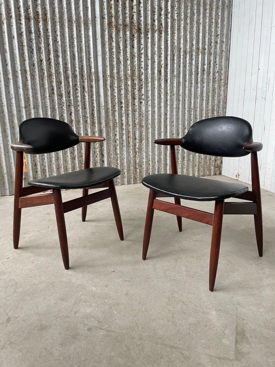 Set cowhorn chairs by Tijsseling - 1960s Netherlands 