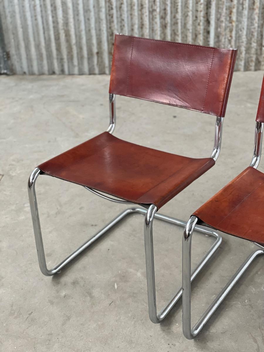 Set of 2 dining chairs B33 by Mart Stam - Marcel Breuer, 1970s Italy 