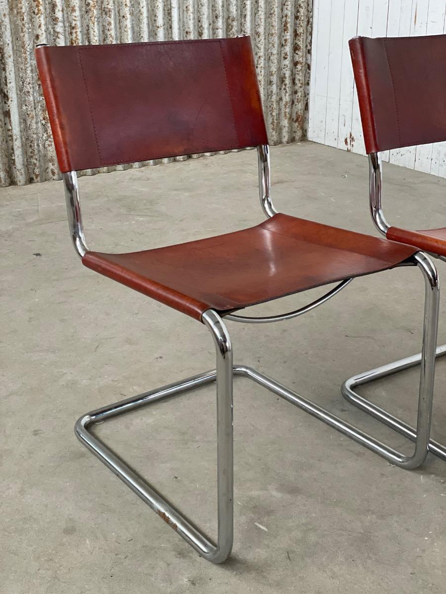 Set of 2 dining chairs B33 by Mart Stam - Marcel Breuer, 1970s Italy 