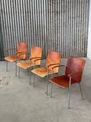 Set of 4x Leather armchairs Lammhults Design Sweden, 1990s