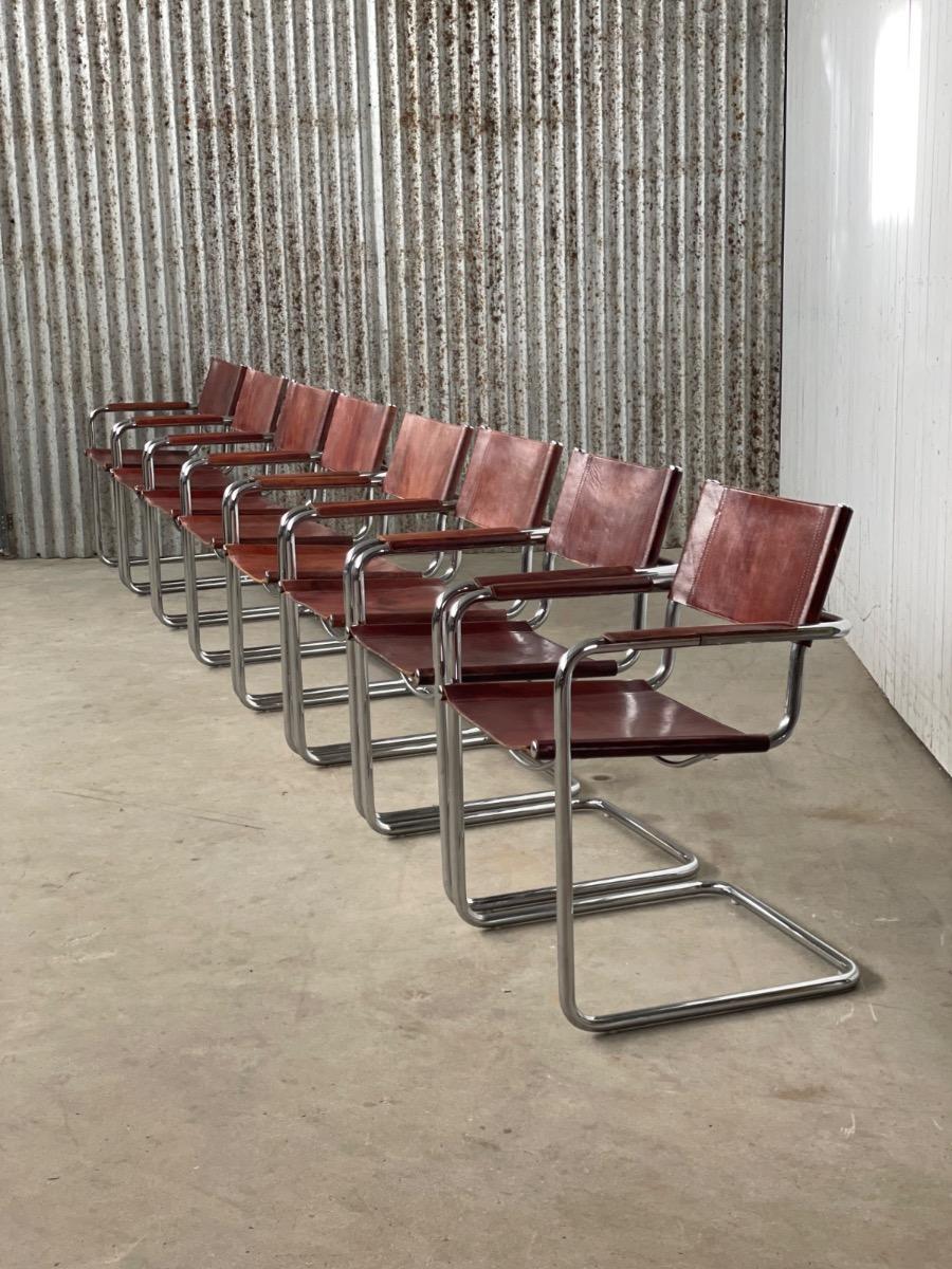 Set of 8x Matteo Grassi Dining chairs - Italy 1970s