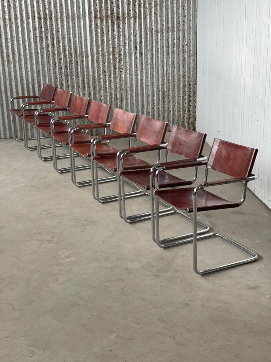 Set of 8x Matteo Grassi Dining chairs - Italy 1970s