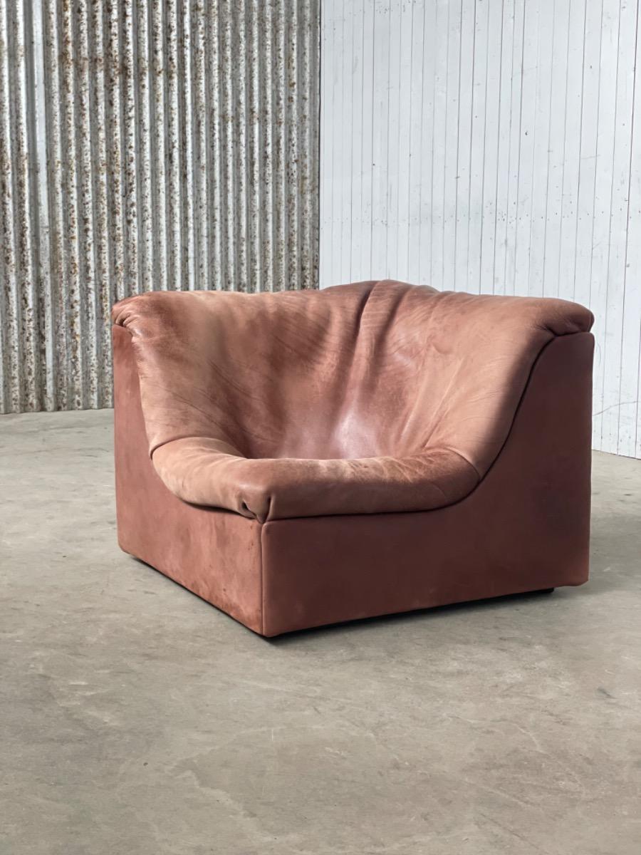 Team de Sede DS46 corner sofa Brown leather, 1970s