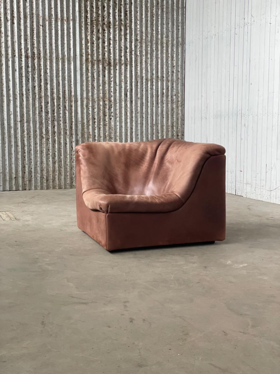 Team de Sede DS46 corner sofa Brown leather, 1970s