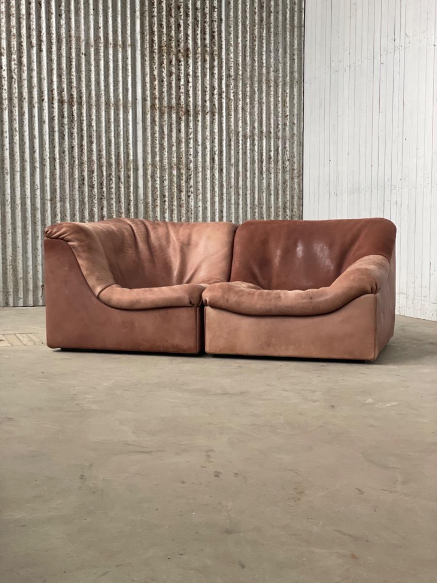 Team de Sede DS46 corner sofa Brown leather, 1970s