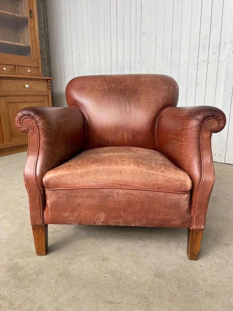 Vintage Leather armchair brown 