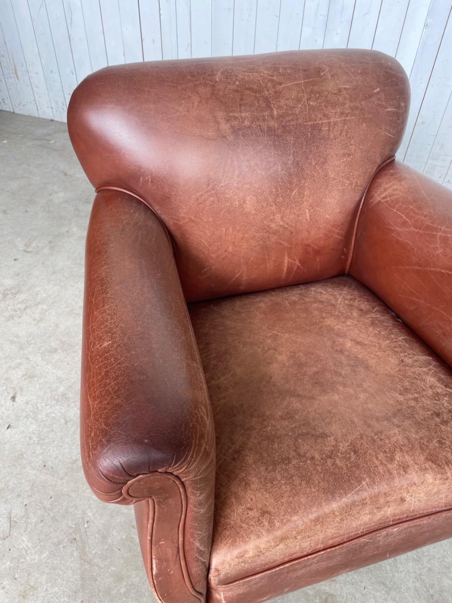 Vintage Leather armchair brown 