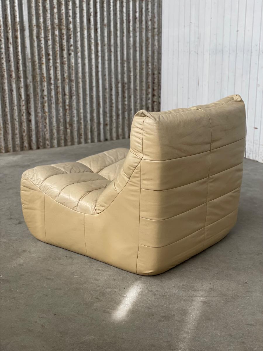 Vintage modular sofa 1970s by Josef Höner Musterring beige leather, 1st edition