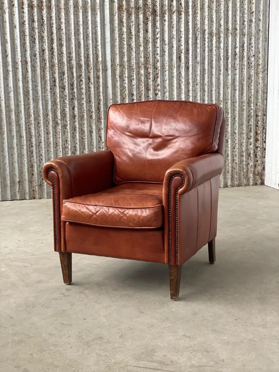 Vintage sheep leather armchair 