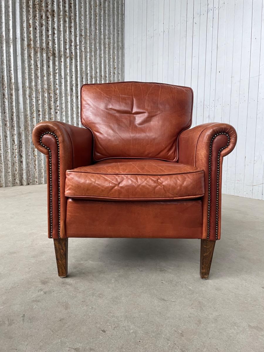 Vintage sheep leather armchair 