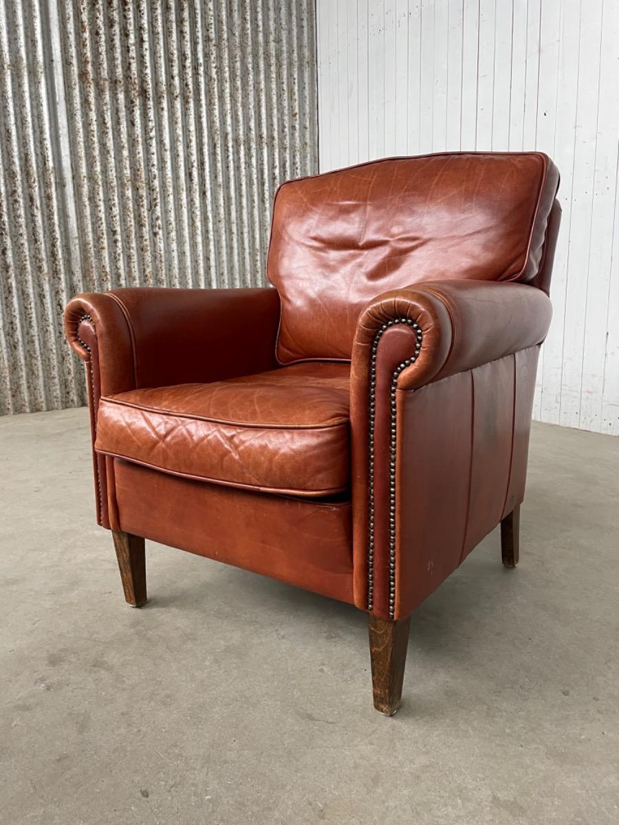 Vintage sheep leather armchair 