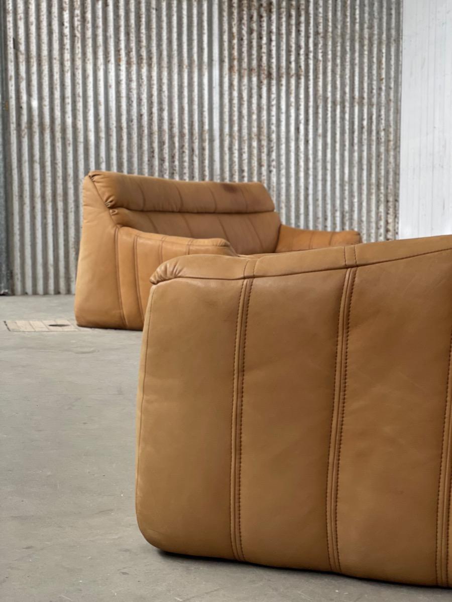 Vintage Sofa set Rolf Benz in Cognac Leather, 1960s - 1st edition