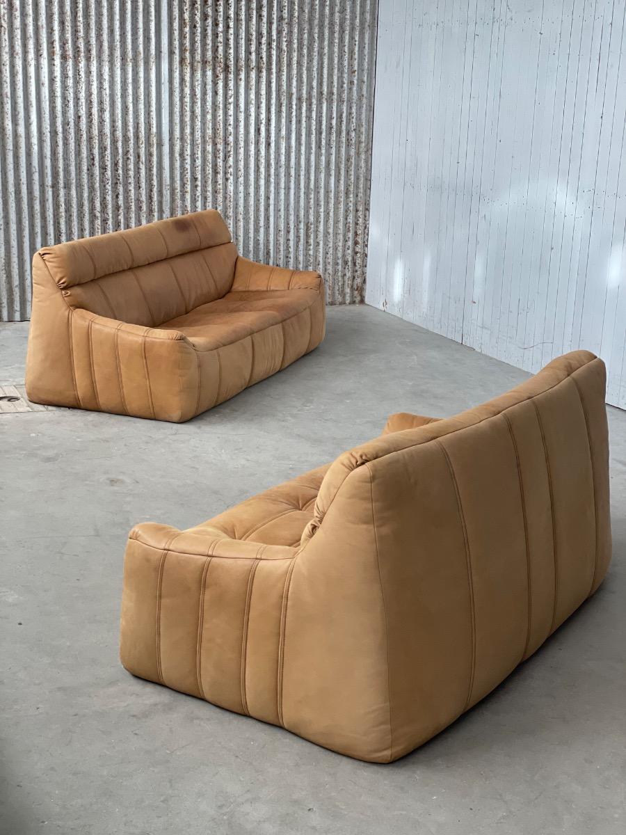 Vintage Sofa set Rolf Benz in Cognac Leather, 1960s - 1st edition