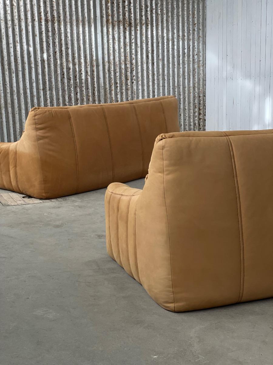 Vintage Sofa set Rolf Benz in Cognac Leather, 1960s - 1st edition