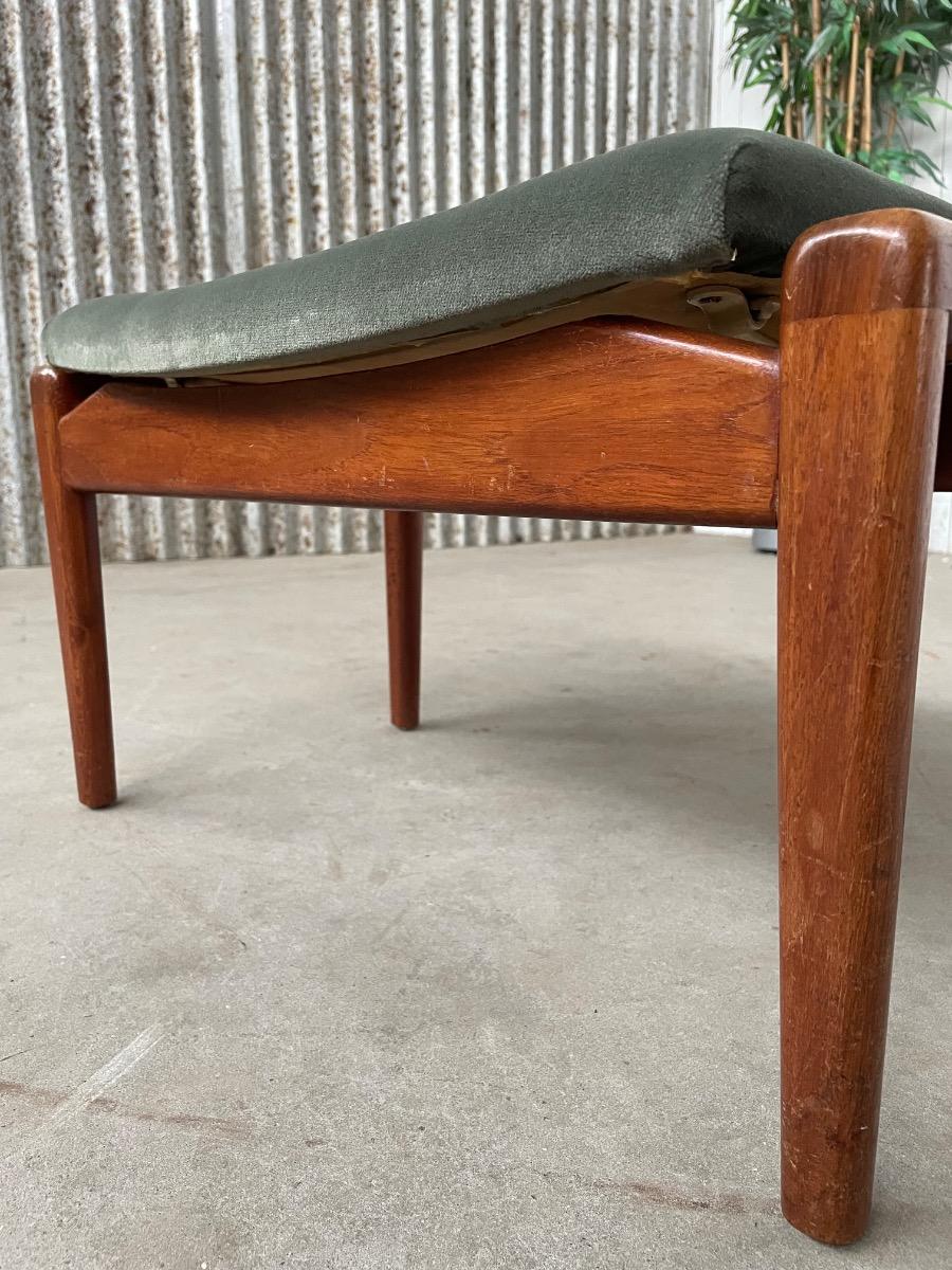 Vintage teak wood design footstool stool 1960s 