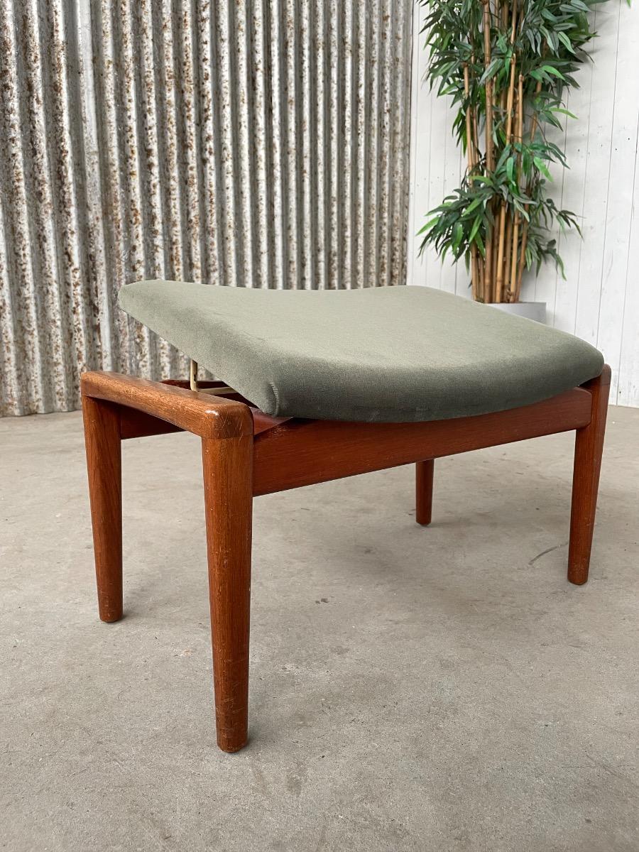 Vintage teak wood design footstool stool 1960s 