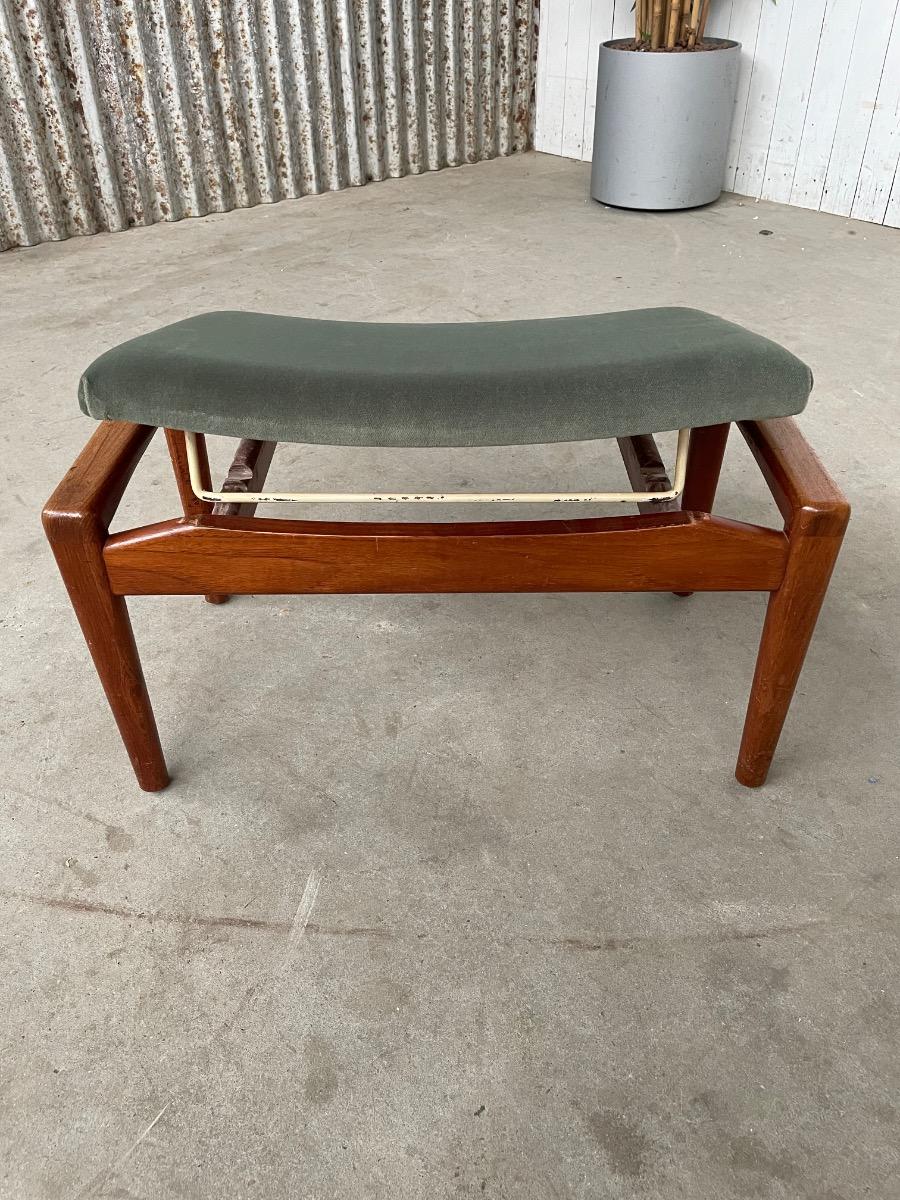 Vintage teak wood design footstool stool 1960s 