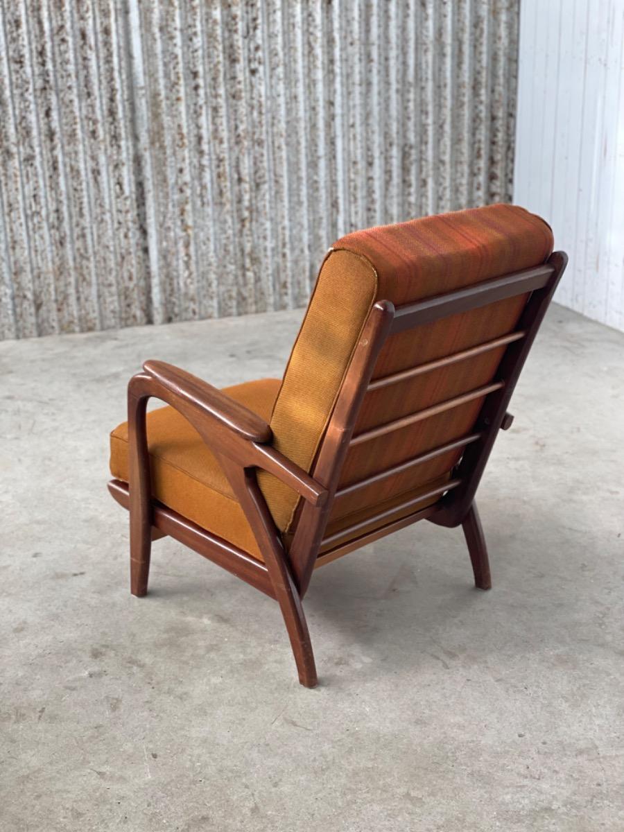 Vintage teakwooden armchair design 1950s