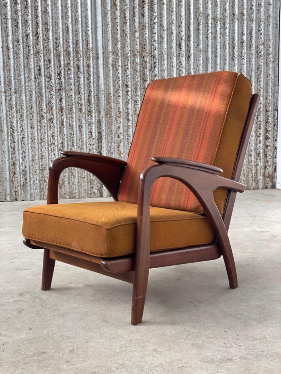 Vintage teakwooden armchair design 1950s