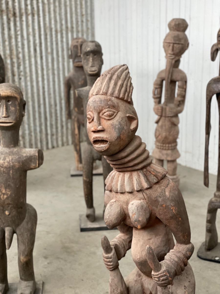 Wooden African tribal art sculptures 