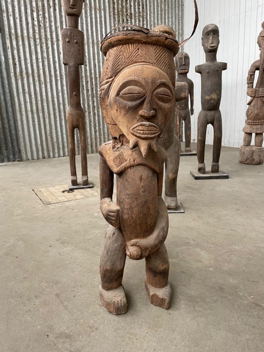 Wooden African tribal art sculptures 