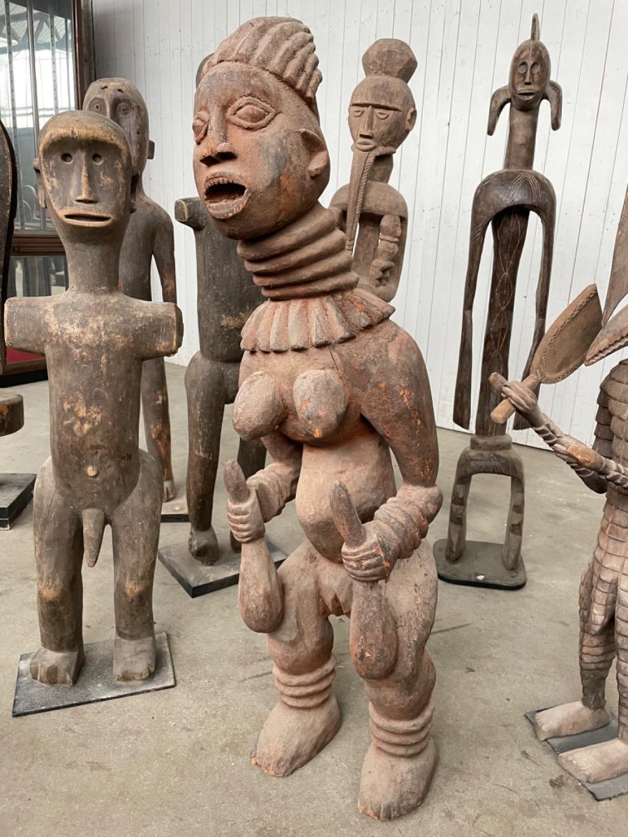 Wooden African tribal art sculptures 