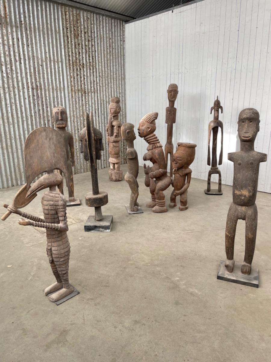 Wooden African tribal art sculptures 